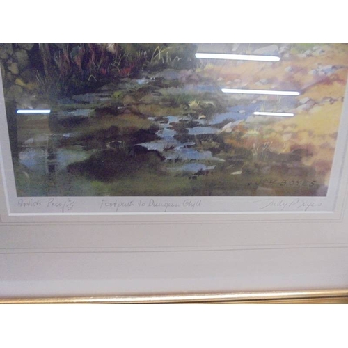 1350 - A framed and glazed artists proof by Judy Boyes of 'Footpath to Dungeon Ghyll' A.P. 16/25 with C.O.A... 