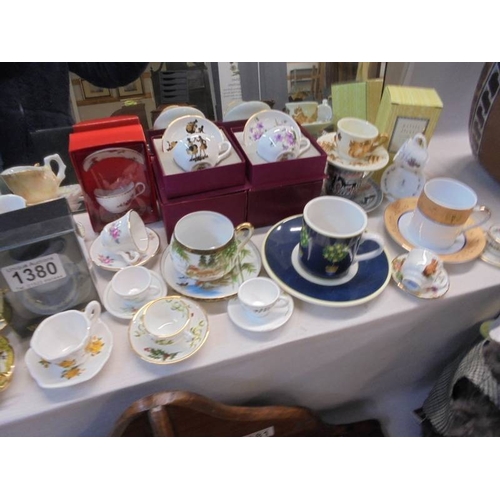 1380 - A good lot of collector's cups & saucers including Spode, Wedgwood etc.,