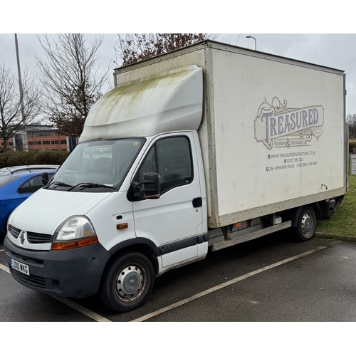 1200A - A 2010 Renault Master 2.5D Luton van 13 ft back with barn doors & electric tail lift. MOT expired 3/... 