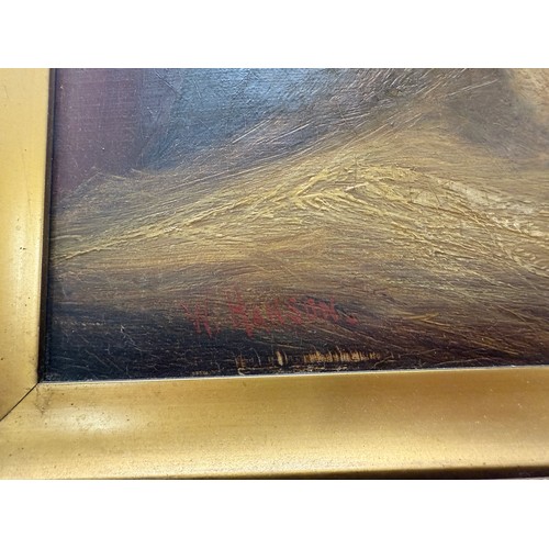 1407 - A pair of gilt framed oil on canvas paintings of poultry signed W Hanson.