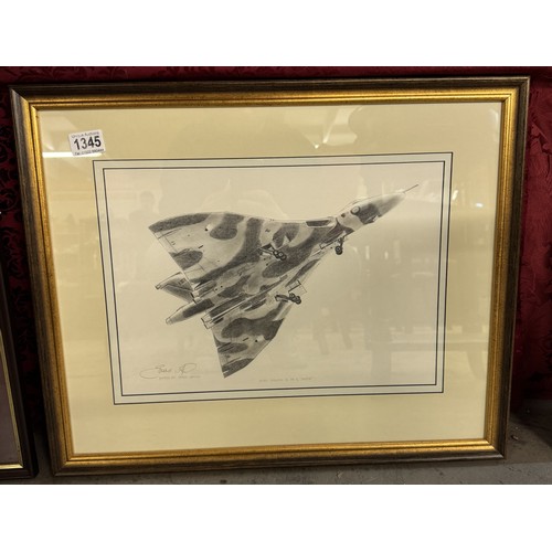 1345 - Aviation Art Studio Lincoln framed and glazed picture of an Auro Vulcan B Mk2 XH558.