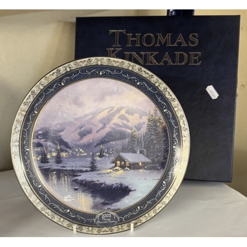 1061 - 2 Boxed collectors plates by Thomas Kinkade including Pools Of Serenity & Olympic Mountain Evening