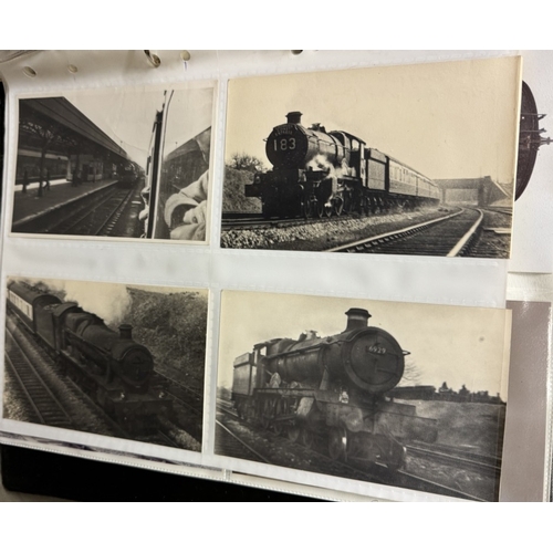 1072 - Steam Railways - Black binder containing 20+ strips of 35mm black and white negatives of steam train... 