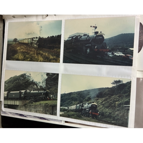 1072 - Steam Railways - Black binder containing 20+ strips of 35mm black and white negatives of steam train... 