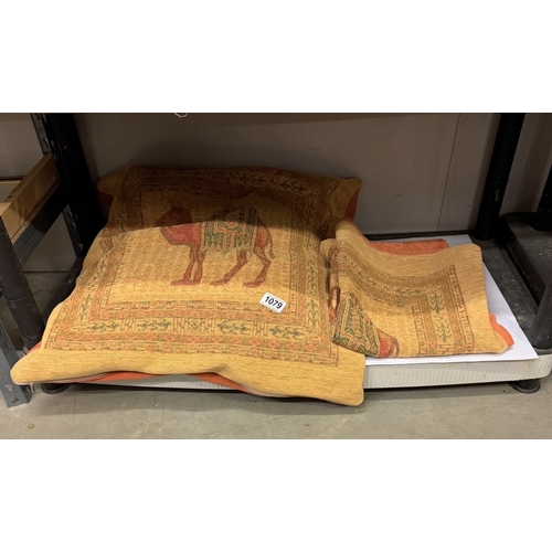 1079 - 2 Good camel cushion covers ( 1 Has small cushion to show design)