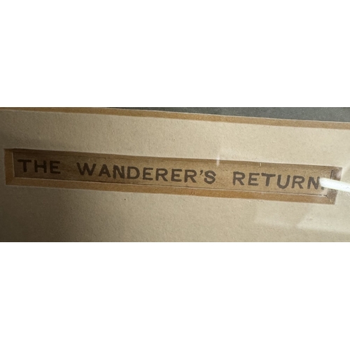 1084 - A framed and glazed nostalgic print entitled 'The Wanderers Return'.