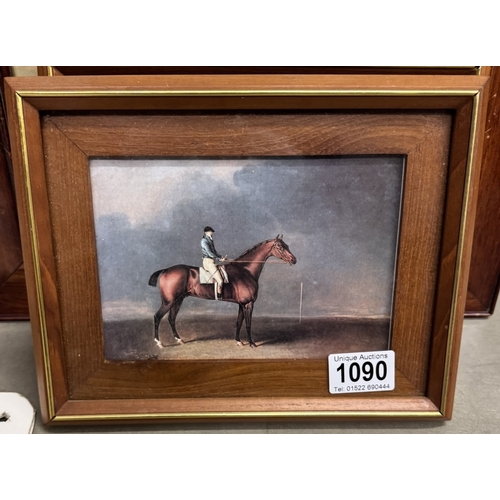 1090 - 2 Pairs of framed & glazed horse pictures including 1 pair of hunting scenes, the other pair of hors... 