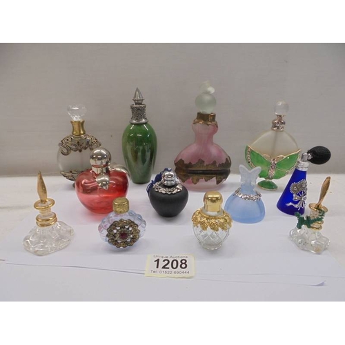 1208 - Ten assorted decorative perfume bottles.