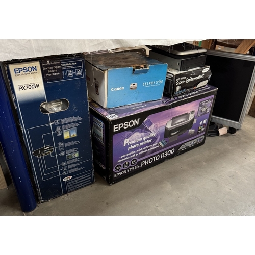 1463 - 2 Computer photo quality printers, Selphy photo printer, A Vou & other computer peripherals