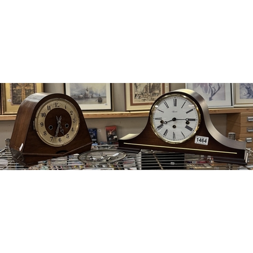 1464 - An art deco mantle clock A/F & A Hermle Westminster chime clock
