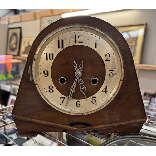 1464 - An art deco mantle clock A/F & A Hermle Westminster chime clock