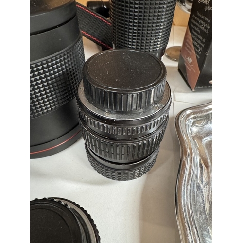 1470 - A good collection of cameras including 3 Pontax ME Super, Pentax MX, Mirror lens 900mm, Troika RMC 5... 