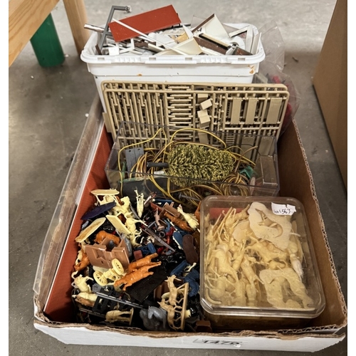 1479 - A quantity of miniature plastic soldiers & horses (Some Airfix) & Model makers surplus materials (Ma... 