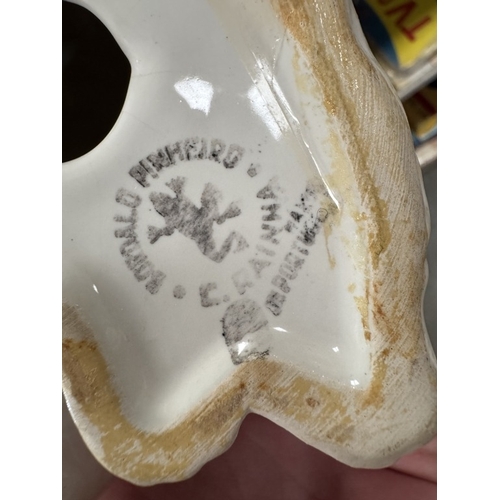 1489 - 2 Ceramic cat ornaments & A Border Fine Arts young farmer etc