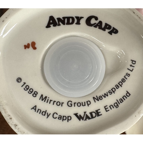 1494 - A Wade Andy Capp money box & Wade Mirror Group Andy & Flo salt & pepper pots