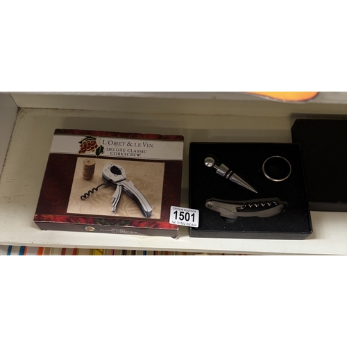 1501 - 2 Boxed corkscrew sets