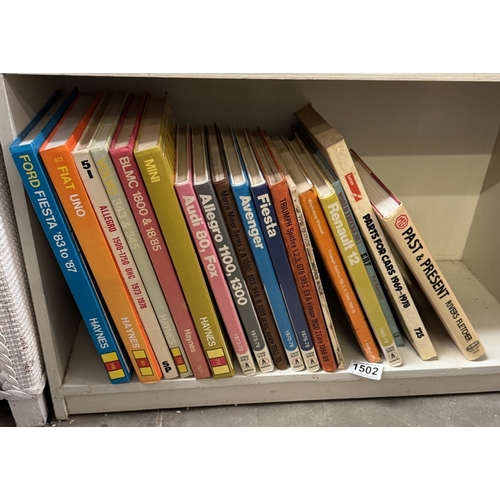 1502 - A quantity of car manuals including Audi, Triumph Mini & Ford