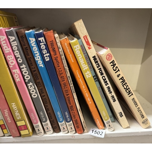 1502 - A quantity of car manuals including Audi, Triumph Mini & Ford