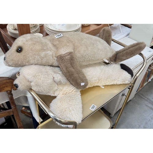 1504 - A Polar bear and seal soft toy