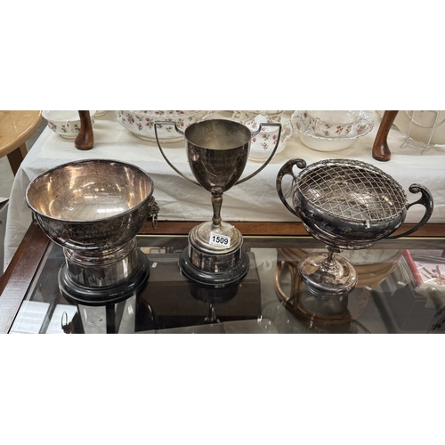 1509 - 3 Silver plated trophies