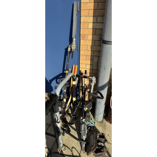 1590 - A quantity of hedge cutters & other electric garden tools etc