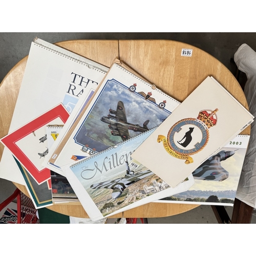 1619 - A quantity of RAF related calendars & pictures