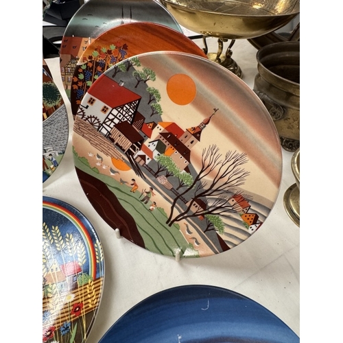 1623 - A collection of Poole pottery, seasons x8 & scenes x3 plates