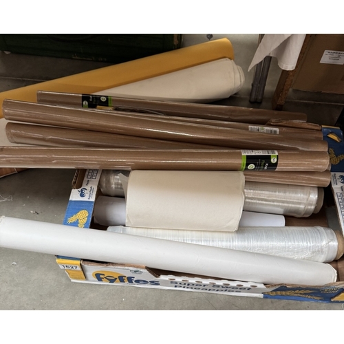 1627 - A quantity of rolls of craft paper & commercial cling film rolls