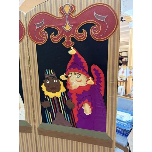 1200 - A superb Punch & Judy four-fold screen with 8 individual collage panels.