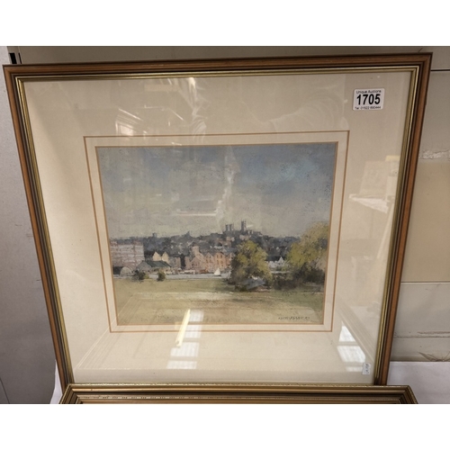 1705 - Two Lincoln watercolours of Brayford Pool & Jews House