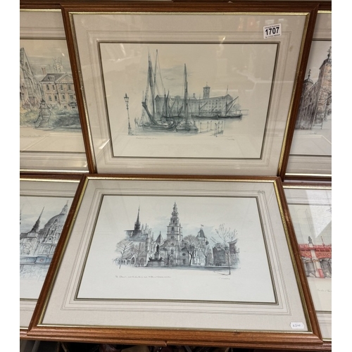 1707 - A set of 6 London pictures including St Pauls etc