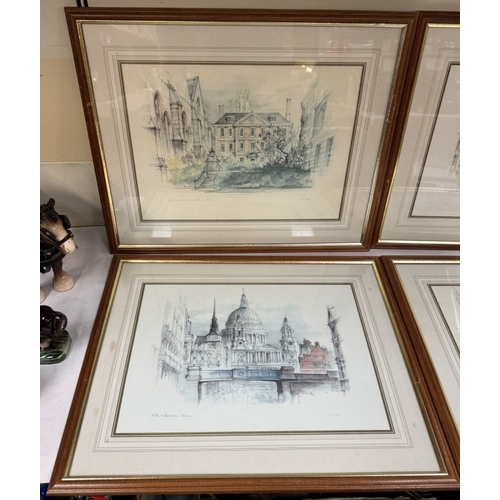 1707 - A set of 6 London pictures including St Pauls etc