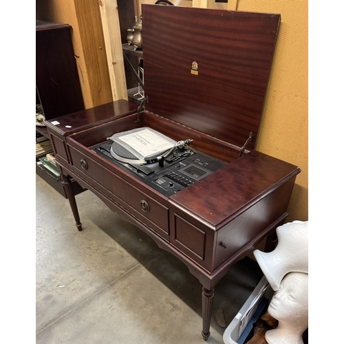 1713 - A Dynatron SRX32 music centre in dark wood radiogram cabinet by Royal Appointment