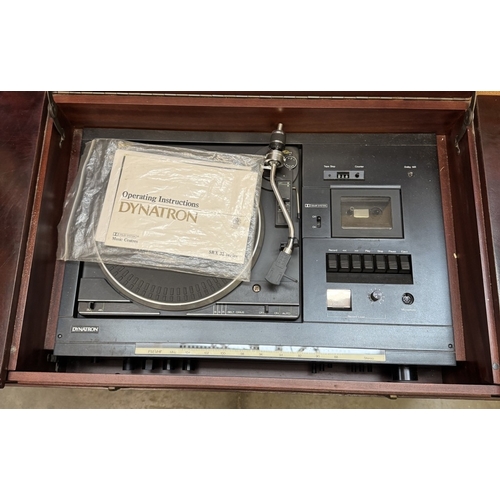 1713 - A Dynatron SRX32 music centre in dark wood radiogram cabinet by Royal Appointment