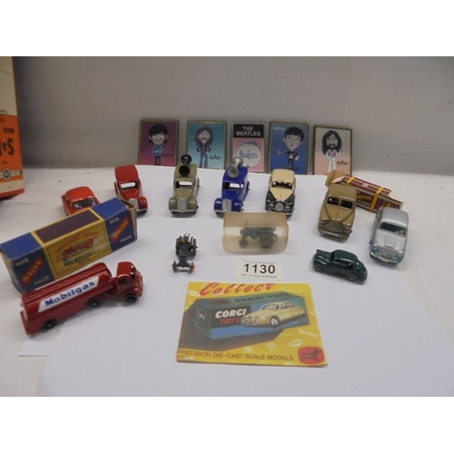 1130 - A selection of die cast models including Dinky, Corgi, Matchbox etc.,