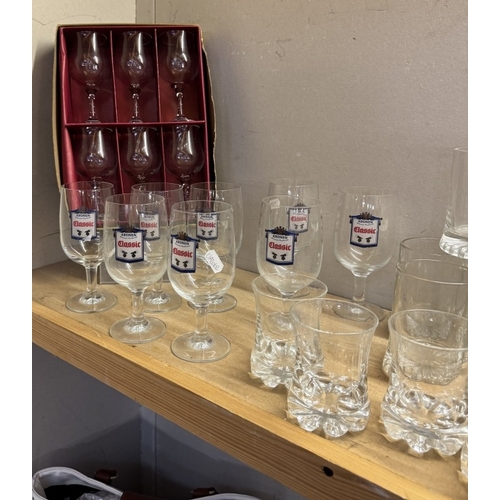 1729 - A number of sets of drinking glasses. Some cased