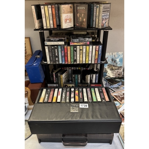 1739 - Approximately 150, 70s / 80s Rock & Pop audio cassette tapes including Queen, Slade, Def Leppard etc