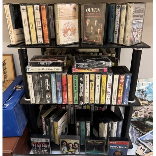 1739 - Approximately 150, 70s / 80s Rock & Pop audio cassette tapes including Queen, Slade, Def Leppard etc