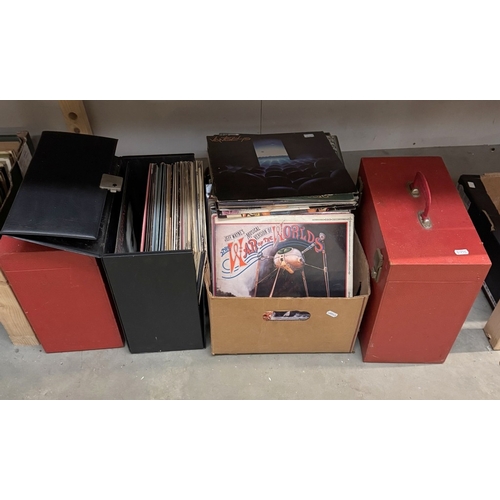1744 - 3 Carry cases & a box of LPs ( Mainly pop & rock)