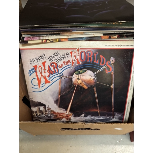 1744 - 3 Carry cases & a box of LPs ( Mainly pop & rock)