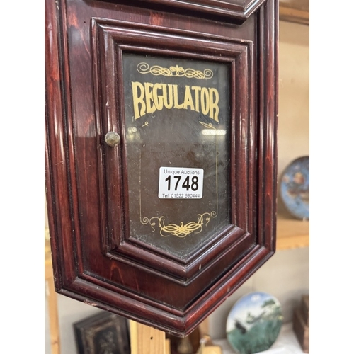 1748 - A 31 day regulator wall clock (No key, no pendulum)