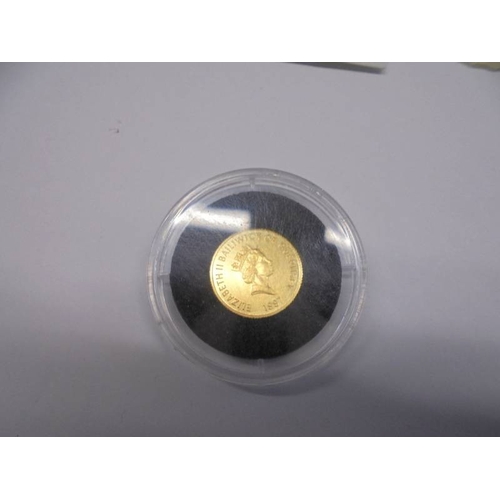 1134 - A 24ct gold 1997 Guernsey gold £5 coin, 1.24 grams.