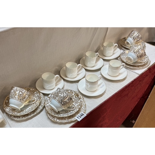 1346 - A Wedgwood coffee set & A 12 piece vintage tea set