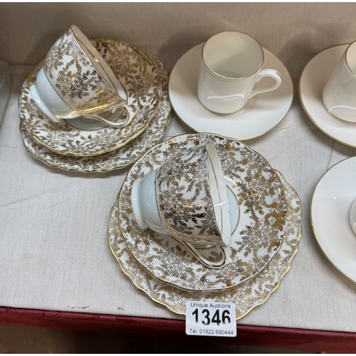 1346 - A Wedgwood coffee set & A 12 piece vintage tea set