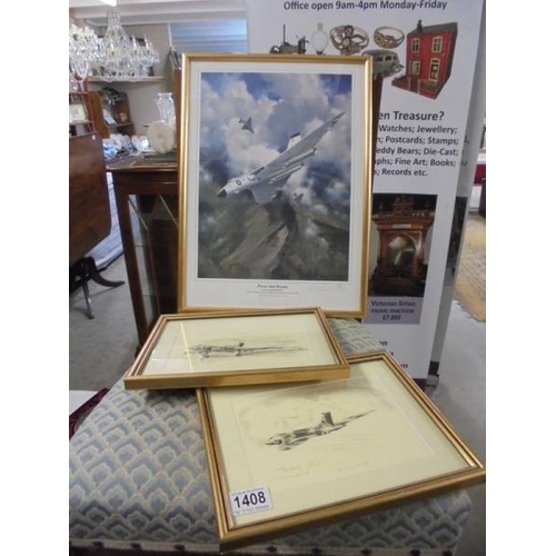 1408 - A limited edition print entitled 'Power & Beauty Avro Vulcan' and 2 others by Aviation Art Studiio, ... 