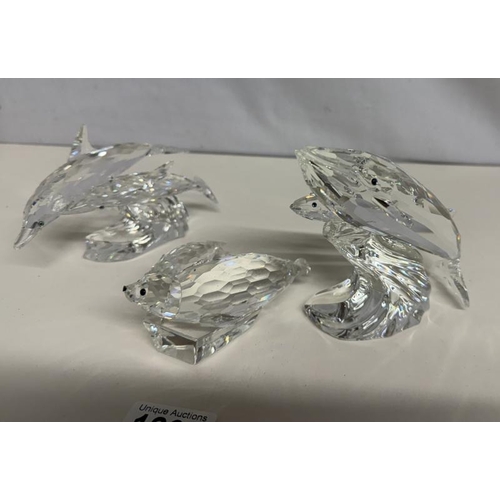 1237 - 3 Boxed Swarovski SCS Annual Editions including 1990 Dolphine, 1991 Seals, 1992 Whales