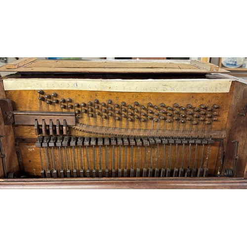 1404 - A 19th century quarter scale street barrel organ piano playing eight tunes, in working order.