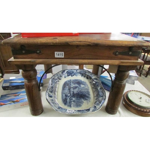 1415 - A Rustic hard wood coffee table.