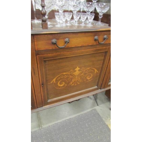 1435 - An Edwardian mahogany inlaid display cabinet.