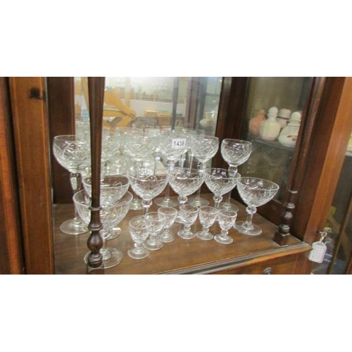 1438 - A quantity of good cut glass drinking glasses.